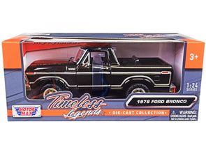 1978-ford-bronco-custom-open-top-black-timeless-legends-series-1-24-diecast-model-car-by-motormax