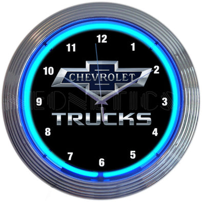 chevy-trucks-100th-anniversary-blue-neon-clock