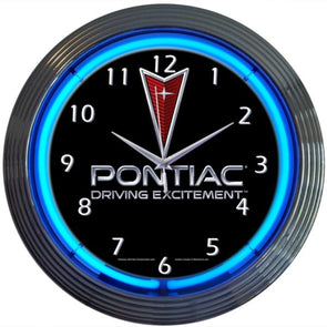 Pontiac Driving Excitement Neon Wall Clock