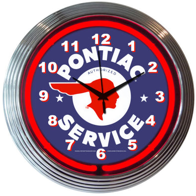 Pontiac Service Neon Wall Clock