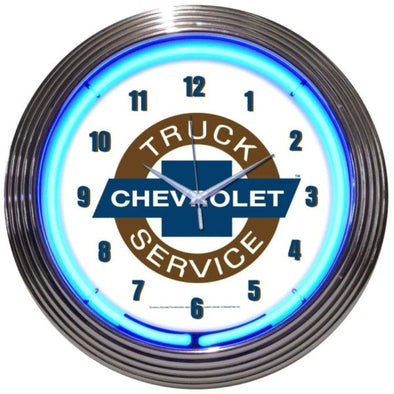 Chevy Trucks Chevrolet Service Neon Clock