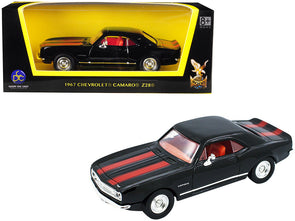1967 Chevrolet Camaro Z-28 Black with Red Stripes 1/43 Diecast Model Car by Road Signature