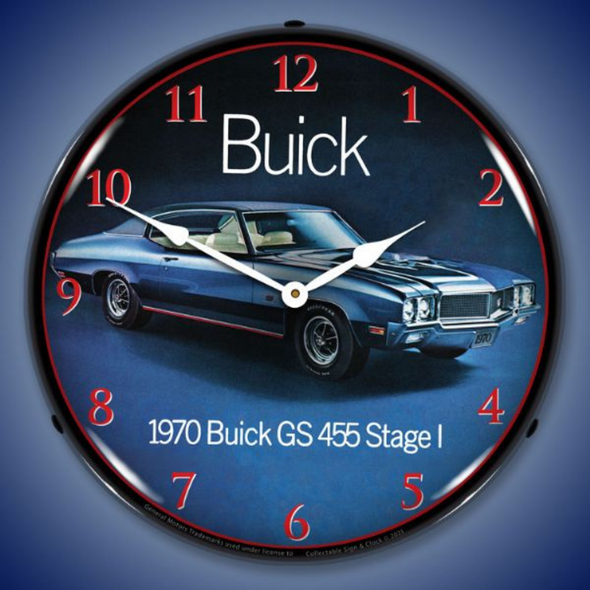 Blue 1970 Buick GS 455 Stage 1 Lighted Clock