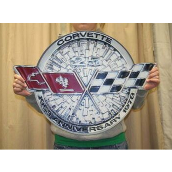 c3-corvette-25th-anniversary-emblem-steel-sign-1978