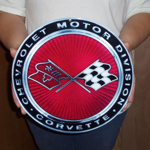 C3 Corvette Circle Emblem Steel Sign
