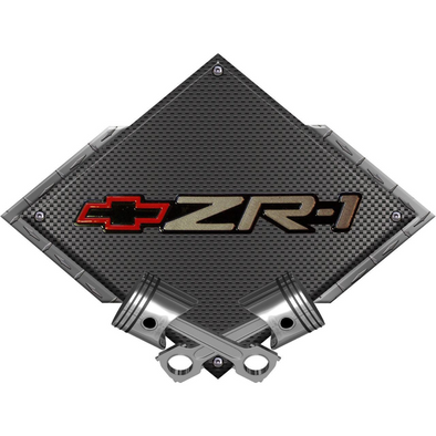C4 Corvette ZR-1 Black Diamond Cross Pistons Steel Sign
