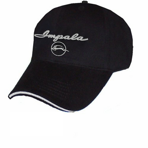 Chevy Impala Liquid Metal Logo Black Cap