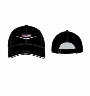 55-57 Chevy Tri- Five Bel Air Liquid Metal Logo Black Hat / Cap