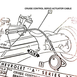 1970-1974 Chevrolet Chevelle Cruise Control Servo Actuator Cable