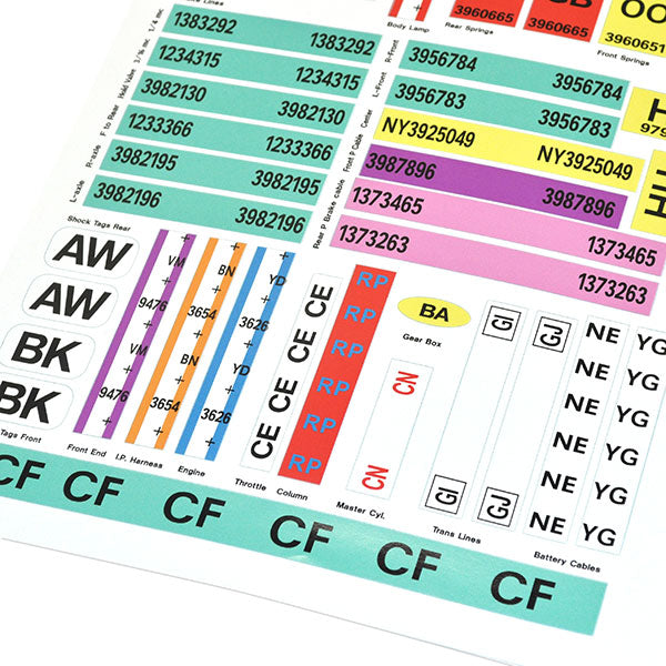 1970-1970 Chevrolet Chevelle SS Convertible Body Codes Decal Kit