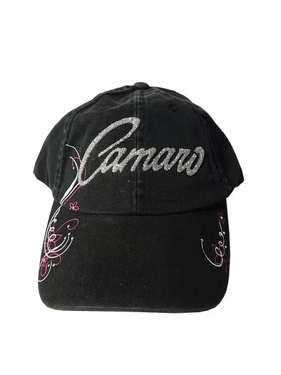 camaro-glitter-script-ladies-hat-cap