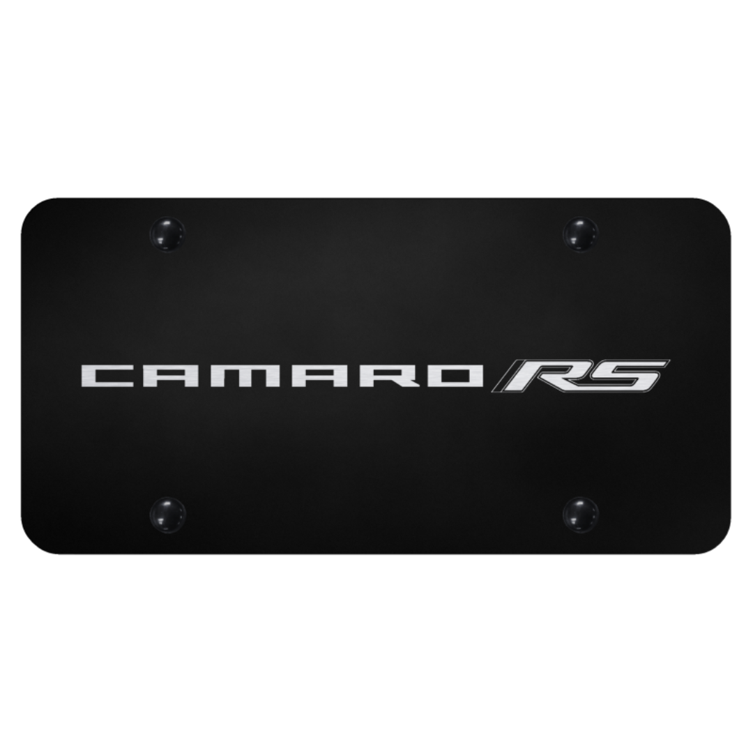 camaro-rs-script-license-plate-laser-etched-on-black