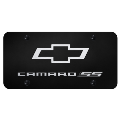 Camaro SS License Plate - Laser Etched on Black