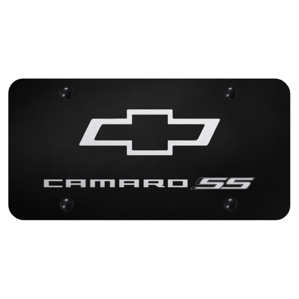 camaro-ss-license-plate-laser-etched-on-black