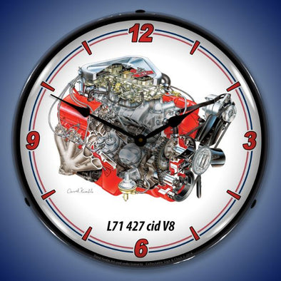 Chevrolet 427 L71 Big Block Lighted Clock