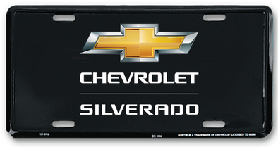 Chevrolet Silverado Gold Bowtie Black License Plate