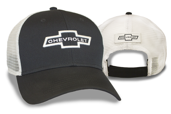 Chevrolet Vintage Bowtie Black / White Mesh Hat / Cap