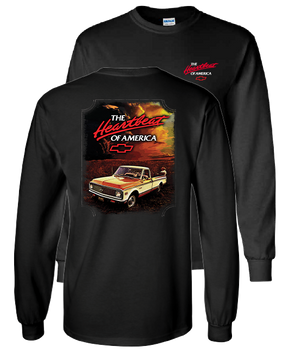 Chevy C10 Truck Heartbeat of America Long Sleeve T-Shirt