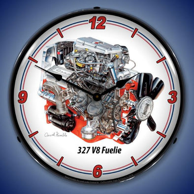 Chevy 327 Fuelie Small Block V8 Lighted Clock