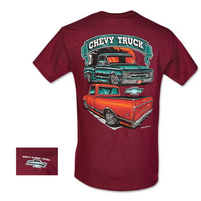 chevy-classic-truckin-maroon-t-shirt