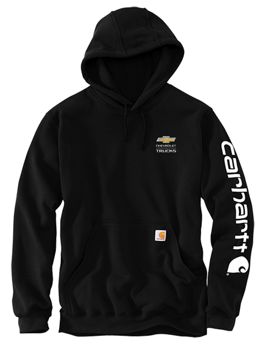 Chevy Trucks Bowtie Carhartt Hooded Sweatshirt Hoodie Small Black