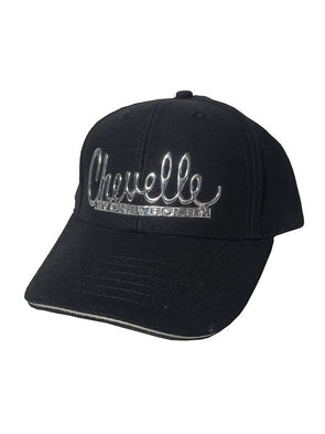 chevy-chevelle-liquid-metal-logo-black-cap
