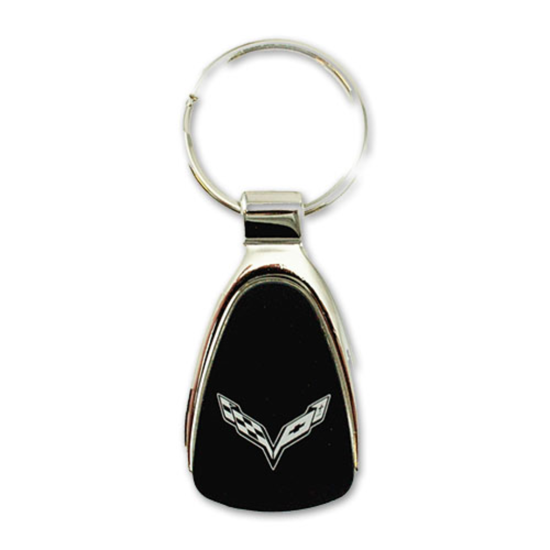 corvette-chrome-teardrop-key-tag-DC463 -classic-auto-store-online