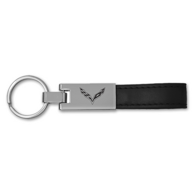 corvette-leather-loop-strap-key-tag-DC473 -classic-auto-store-online