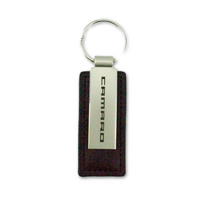 camaro-metal-and-leather-key-tag