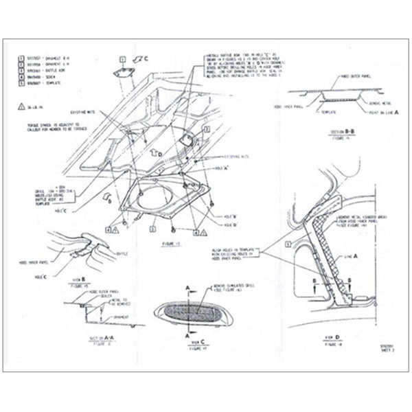 1967-1968 Pontiac Firebird Ram Air Kit For 400 Style Hood