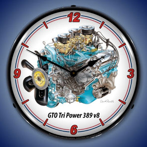 GTO Tri Power V8 Lighted Clock