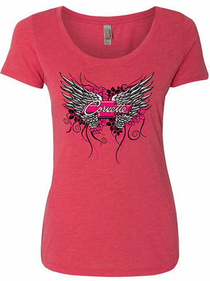 Ladies Pink Corvette Wing T-Shirt