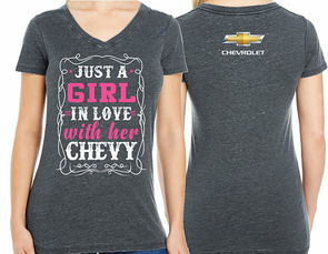 Girl in Love with her Chevy Tee