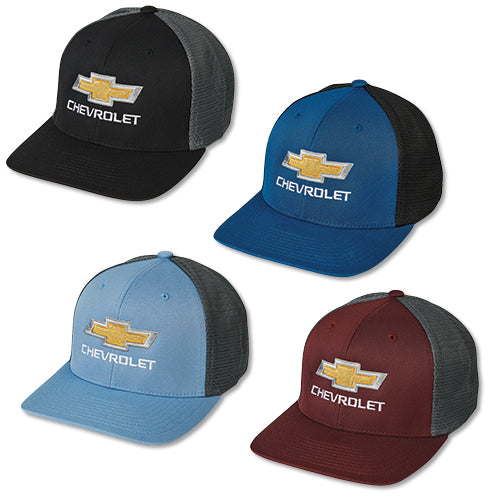 Chevrolet Gold Bowtie Flexfit Mesh Back Hat / Cap