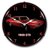 Red 1968 Pontiac GTO Lighted Clock
