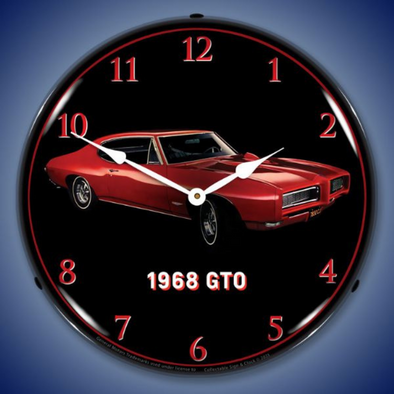 red-1968-pontiac-firebird-lighted-clock