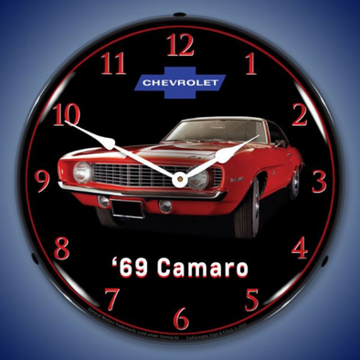 red-1969-chevrolet-camaro-lighted-clock