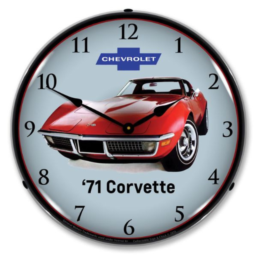 red-1971-corvette-lighted-wall-clock