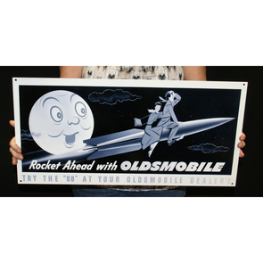 Rocket Ahead With Oldsmobile Vintage Steel Sign