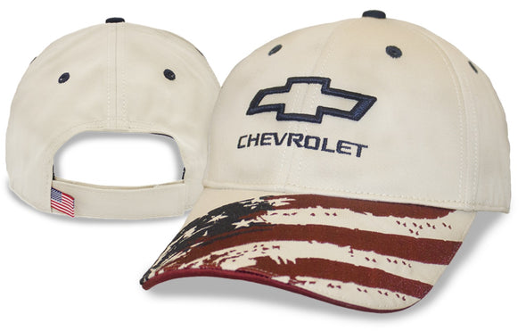Chevrolet Stars & Stripes Stone Hat / Cap with Open Bowtie