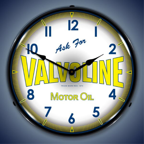 Valvoline Motor Oil Vintage Style Lighted Clock