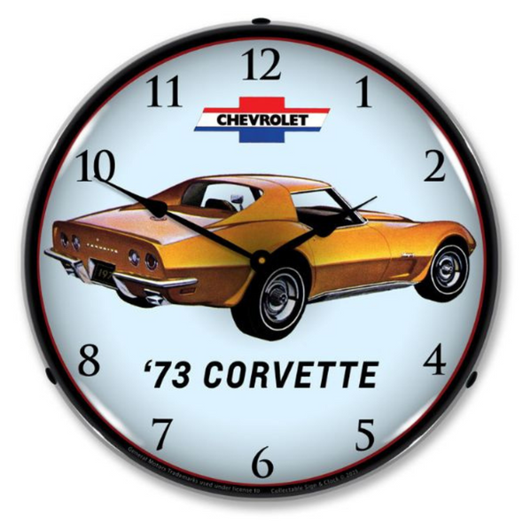 Vintage 1973 C3 Corvette Lighted Wall Clock
