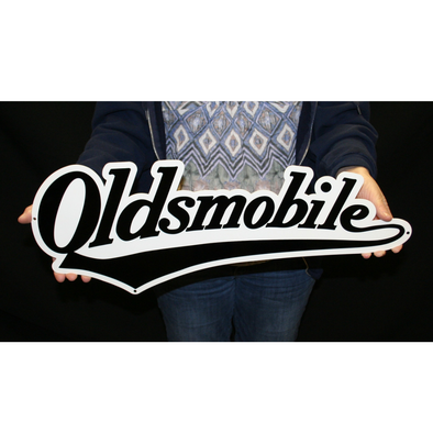 Vintage Oldsmobile Script Emblem Steel Sign
