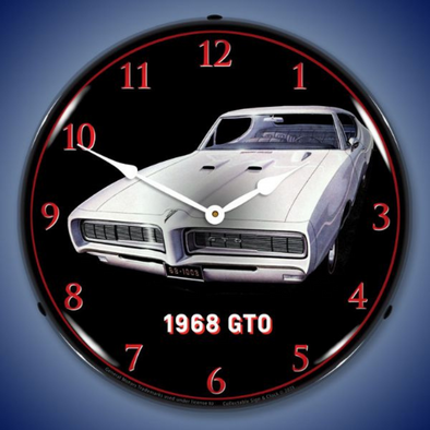 White 1968 Pontiac GTO Lighted Clock