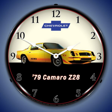 yellow-1979-camaro-z28-lighted-clock