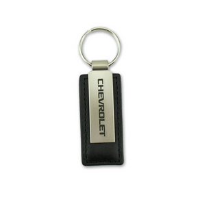 chevrolet-ev-metal-and-leather-keychain-DC489 -classic-auto-store-online