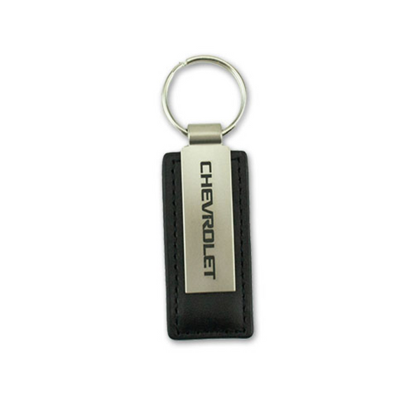 chevrolet-ev-metal-and-leather-keychain-DC489 -classic-auto-store-online
